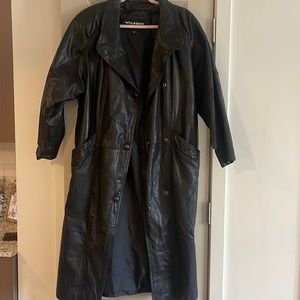 Wilson’s, authentic leather trench coat.